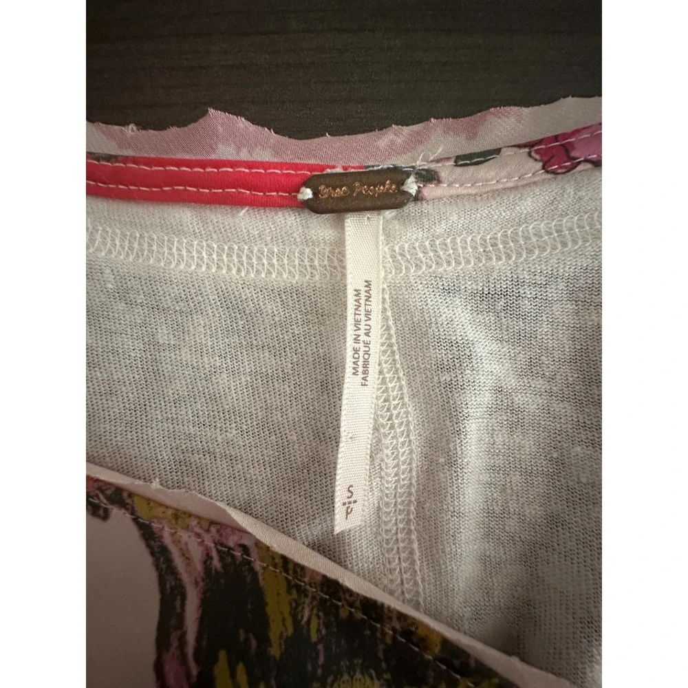 Free People Pick Your Scarf Maxi‎ Tee Womens Size S Linen Blend Top Boho